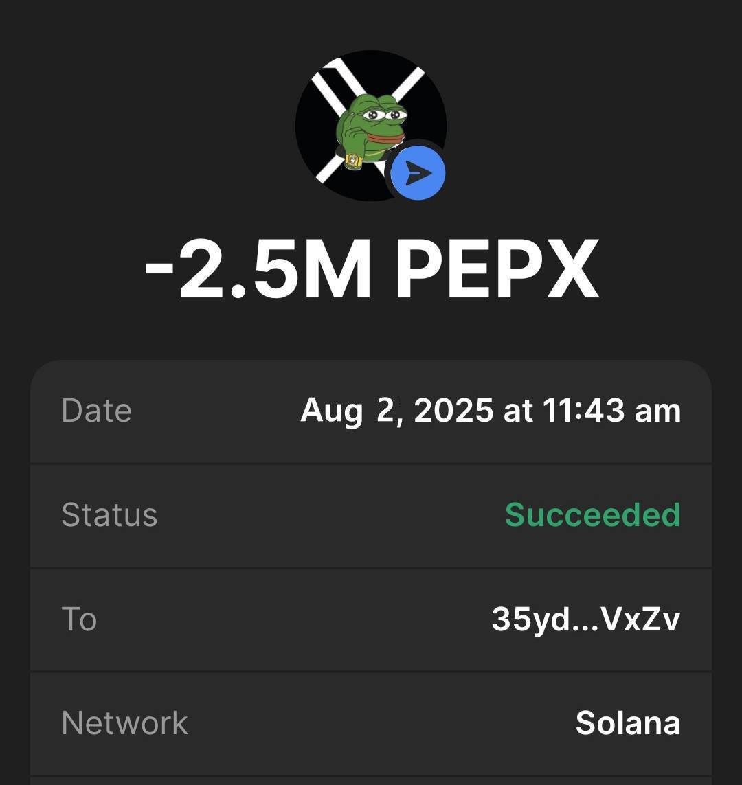 $PEPEX Presale islive 
Listing Soon on ✅ 🔥

DEX
 ✅Raydium     
 ✅Jupiter
 ✅ Orca
 ✅ Prism
 ✅ Birdeye

$PEPEX is the next $TRUMP it could increase by 500x from here 👀

Send sol to:

4t9uwm4r62uSSpj1ym8ToCHHHT9CirkgHj3E4yma4kwZ

Imagine turning 1 SOL into 500 SOL 

Min 0.5