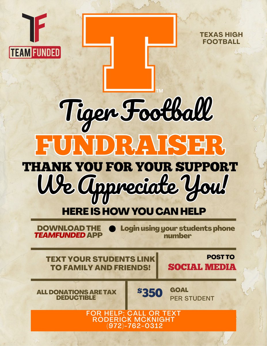 Texas High Tiger Football 🏈 tweet media