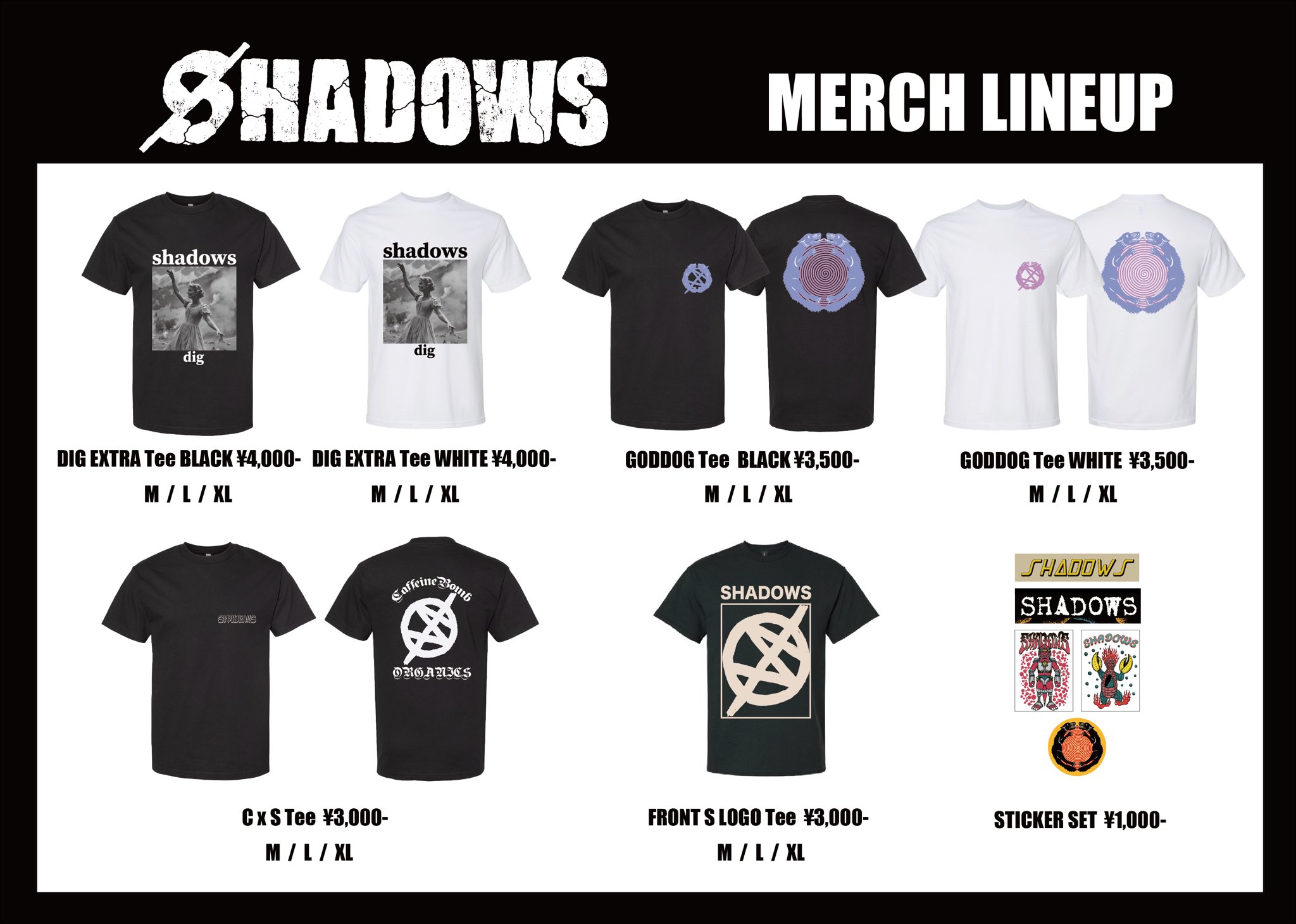 専用出品】 SHADOWS DIG Tee XL BLACK SHADOWS DIG TOUR EXTRA Tee XL