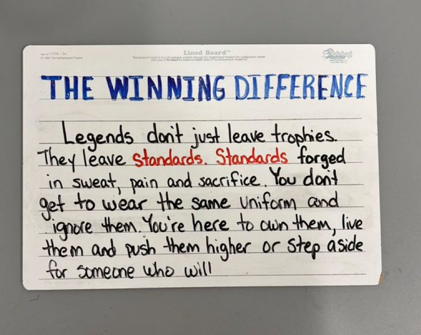 Coaches - this should speak to YOU ! What are you leaving for the next one to take your place - what work and dedication example are you setting ?  There is ALWAYS someone who came first - and there will ALWAYS be someone after you …. Think about it
🤔