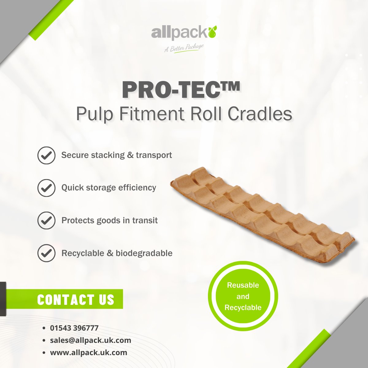 Stack Smarter with PRO-TEC™ Roll Cradles 💡 

Effortless, reliable, and tailored to a wide variety of roll sizes and pallet formats, our PRO-TEC™ range delivers both performance and sustainability
.
🔗  Learn more: hubs.ly/Q03CKZVn0
