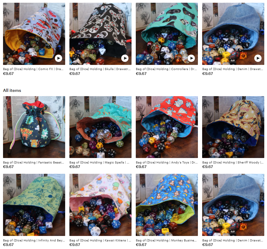 RedFoxCrafts's tweet photo. We've gone Dice Bag MAD at Red Fox Crafts!

25 new designs now available on our store and new pictures for all our Dice Bag listings

Plenty of choice for your whole party!

https://t.co/2Ggy2ciDy1 https://t.co/5Jqj98MRuv