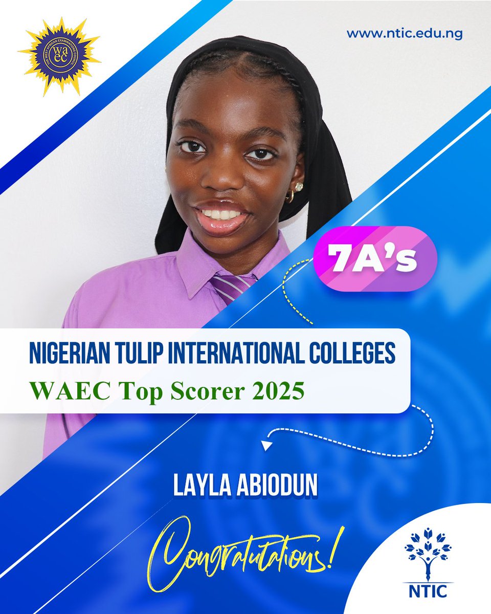 nticedung's tweet photo. Huge congratulations are in order for Nour Elsharnoby and Layla Abiodun! 🎉

The entire NTIC school family is incredibly proud to celebrate your outstanding achievement of scoring 7As in the WAEC Exam! Your hard work, dedication, and brilliance have truly paid off.
#WAEC #NTIC https://t.co/VdGj1HuD7k