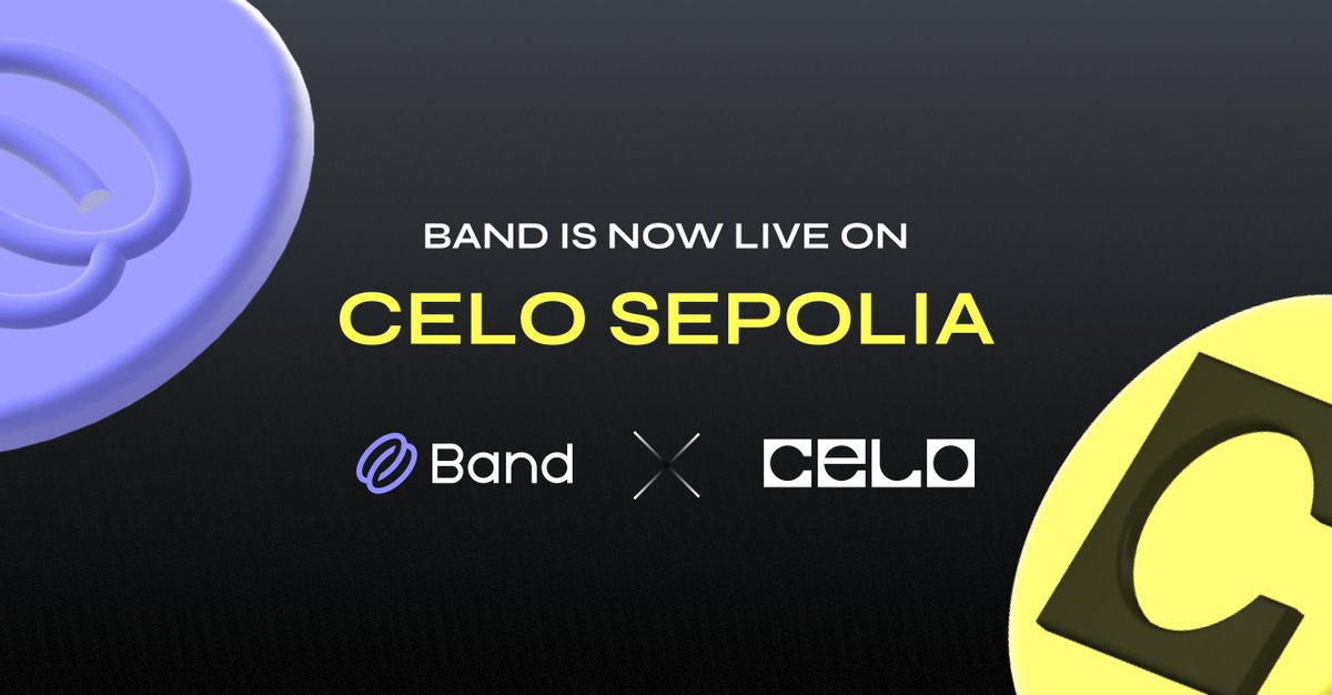 Band Protocol (@bandprotocol) on Twitter photo We’re live on Celo Sepolia Testnet!
Builders, let’s build together on <a href="/Celo/">Celo.eth/acc 🦇 🌳</a>.
Bring your dream dApps to life with Band Price Feed.
Learn more: docs.celo.org/developer/orac… We’re live on Celo Sepolia Testnet!
Builders, let’s build together on <a href="/Celo/">Celo.eth/acc 🦇 🌳</a>.
Bring your dream dApps to life with Band Price Feed.
Learn more: docs.celo.org/developer/orac…