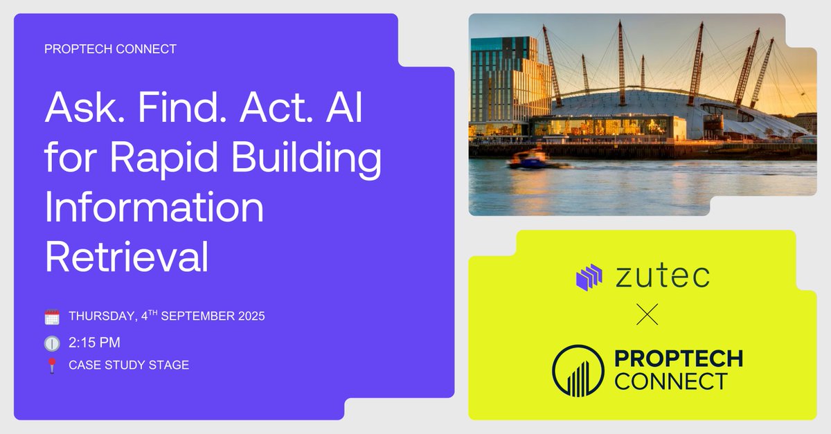 Ask. Find. Act. See how AI is transforming building information retrieval at PropTech Connect 2025.

📅 Thursday, 4 September | 🕙 2:15 PM | 📍 Case Study Stage

Learn more here: bit.ly/4fFwPhd