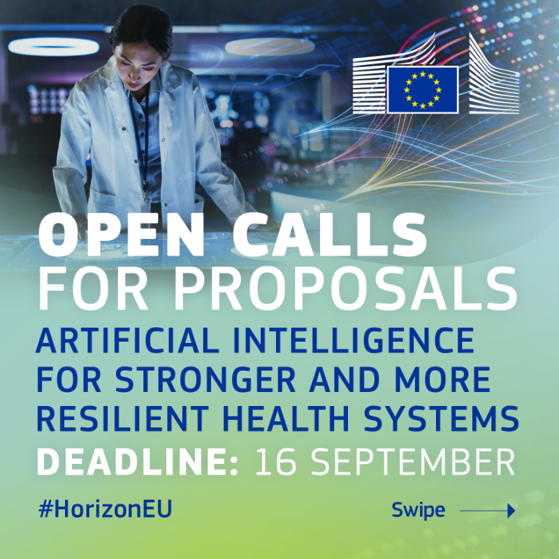 EU_HaDEA's tweet photo. Apply for EU funding under #HorizonEU and help unlock the potential of artificial intelligence for:

🌐 Better pandemic preparedness and response
🩺 Personalised healthcare
🧪 Advanced biomedical research

Submit your application by 16 September.