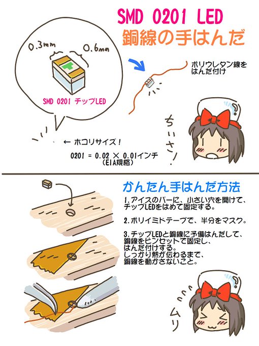 売れのこったブラウン管のおはなし。(1580)]

SMD 0201 LED 銅線の手はんだ 