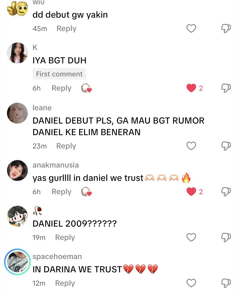 komen di vid tiktokku udah pada yakin daniel survive, PLEASE SURVIVE BENERANNN