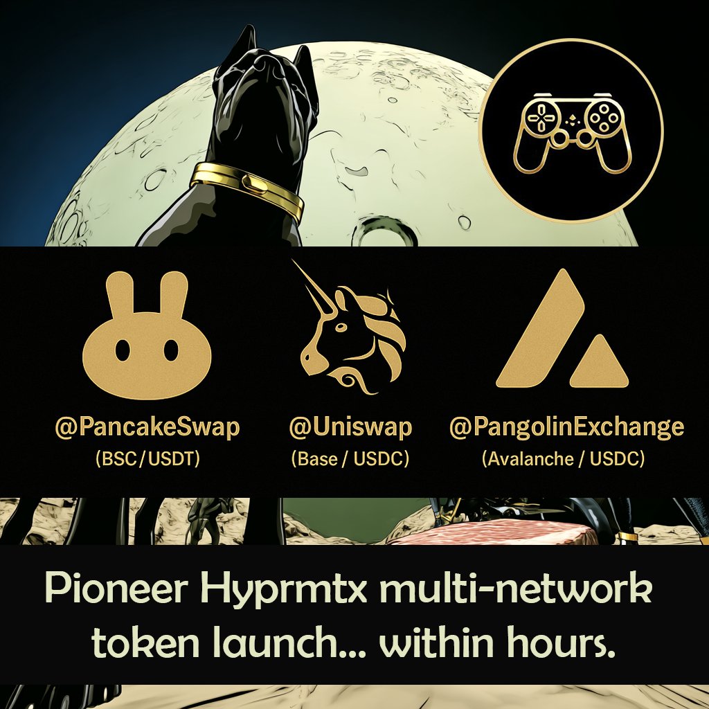Hyprmtrx's tweet photo. 🚀 One Drop. Three Networks. 
The seed to Infinite Chaos.

🔥🔥🔥Dropping within hours

💥 Launching simultaneously on:
🔸 @PancakeSwap (@binance  USDT)
🔹 @Uniswap (@Base USDC)
🔺 @pangolindex (@avax  USDC)

The streets aren’t ready… but you'll be! 🐾

✅ Join the #HyprForce and register for ongoing  #Airdrops:  https://t.co/OlAxQZhS1v   

📈Start stacking that drop now: 
♻️ Repost = get in on that steak.
🗨️ Tag the people

#Crypto #DeFi #MemeCoin #SocialFi #MultiChain #LFG #HGTP