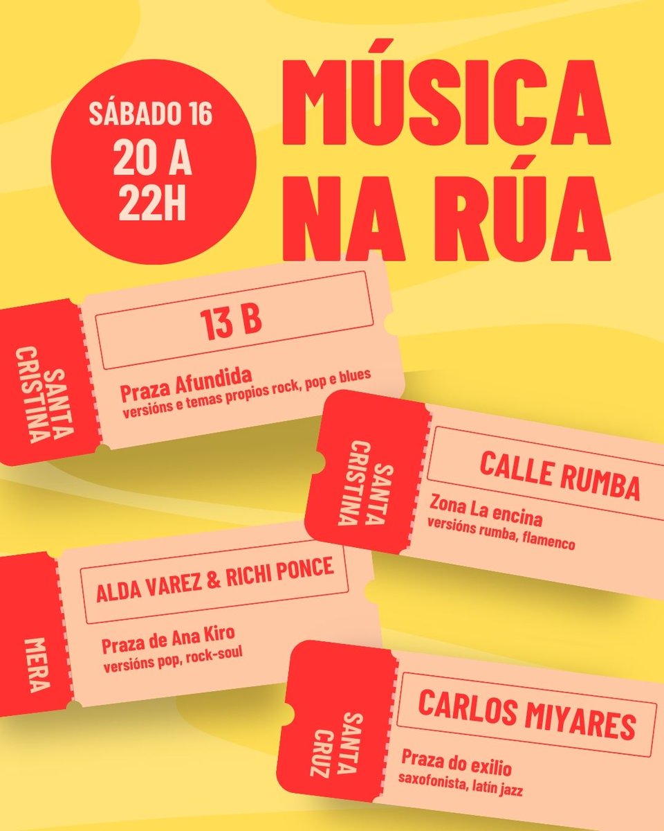 🎶🎙️ Música na Rúa
📅 Sábado 16 de agosto
⏰ De 20 a 22 horas