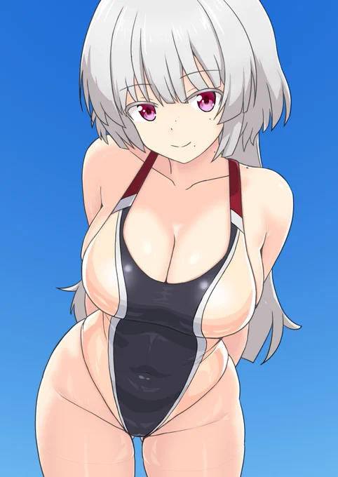 横乳変態ハイレグにみえる競泳水着 にみえるラッシュガード にしたかったけど技術不足でよく分からない #アリスギアお絵かき