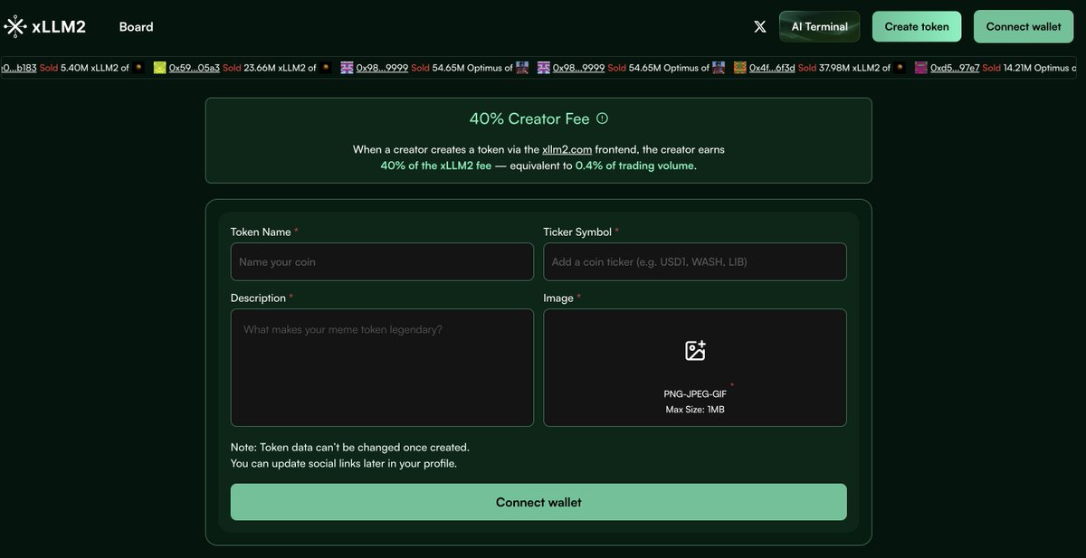 xLLM2_AI's tweet image. XLLM2.COM
- Launch memecoins.
- Earn rewards.
On @base
Powered by @virtuals_io
#Xllm2 #Virtual #Base