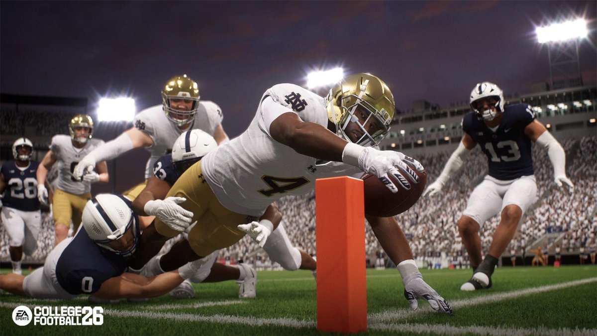Isaac1520884937's tweet photo. College Football 26 is PHENOMENAL! 🏈🔥 Dynasty Mode is DEEP &amp; addicting. On-field gameplay feels like a MASTERPIECE - running is finally perfect! Authentic pageantry &amp; crowds are UNMATCHED. A MUST-BUY for fans! #CFB26 #EASports #MustBuyNow https://t.co/eqecoYrgn2