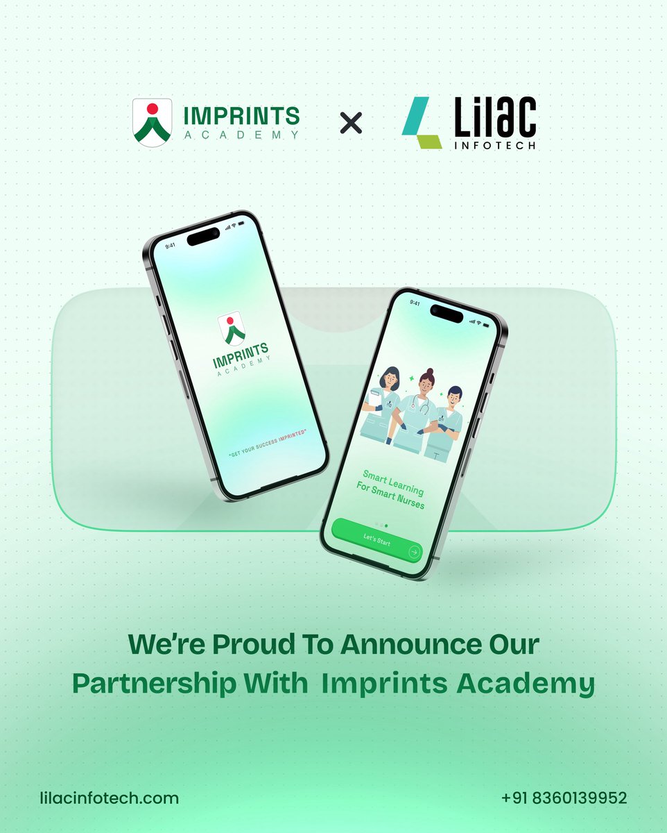 LilacInfotech's tweet photo. Proud to partner with Imprints Academy to empower smart nurses with innovative learning!

Special thanks to Miss Minnu Benny, Miss Rose Ann, &amp; our amazing account manager Miss Anjana 🙌
Gratitude to the Lilac Infotech team for making it happen!

#LilacInfotech #ImprintsAcademy https://t.co/sdRfgC54WV