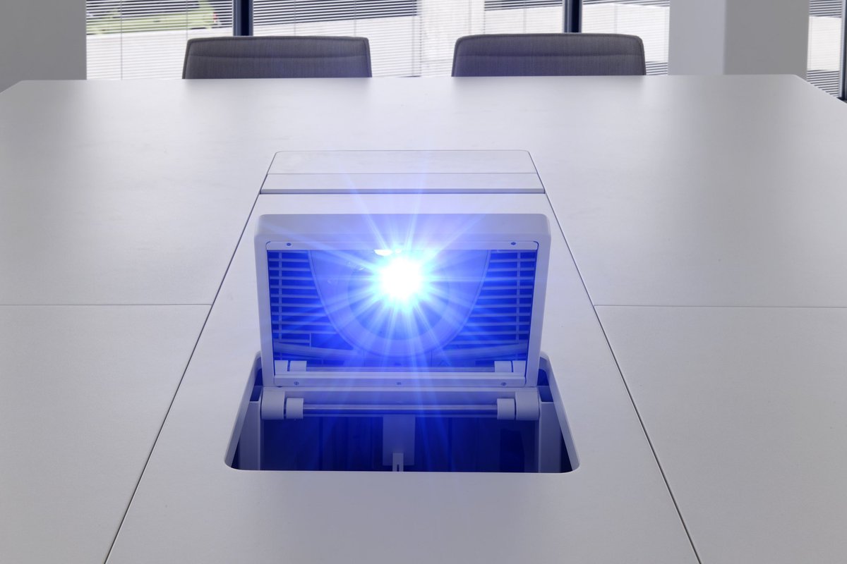 AVSGroupAG's tweet image. We create clever ceiling &amp;amp; table projection deflection &amp;amp; #roboarm for #conferenceroom #Auditorium #bordroom #askus solutions for moving #optics mirror &amp;amp; prism #museum #education #design  #futureworkspace  #network #Military #cloud #collaboration #AVtweeps #it #DesignThinking