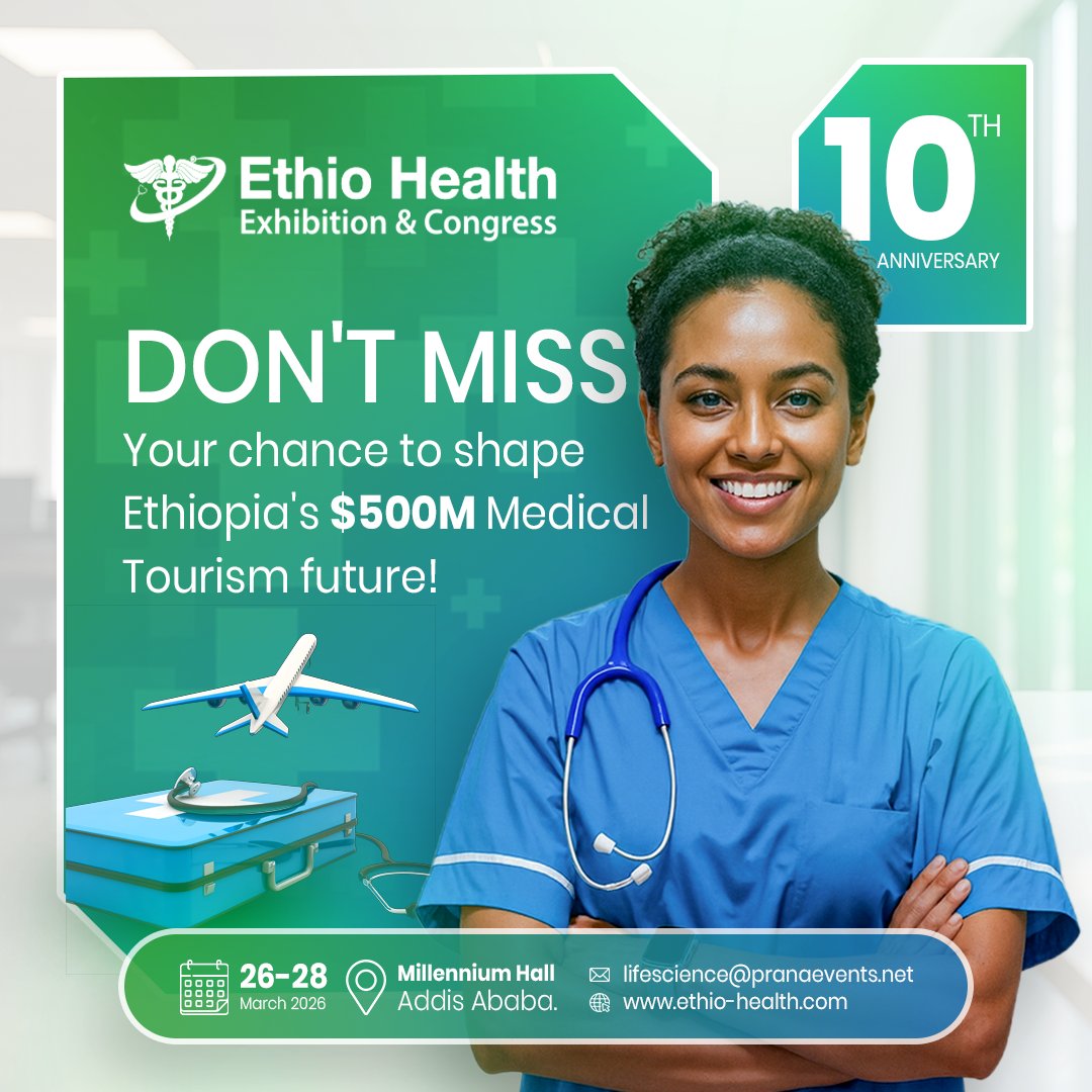 Don't miss your chance to shape Ethiopia's $500M Medical Tourism future!

Ethiopia is embarking on a monumental journey with the recently launched 10-year Medical and Wellness Tourism Strategic Roadmap, aiming to build a $500 million per year inbound medical tourism industry.