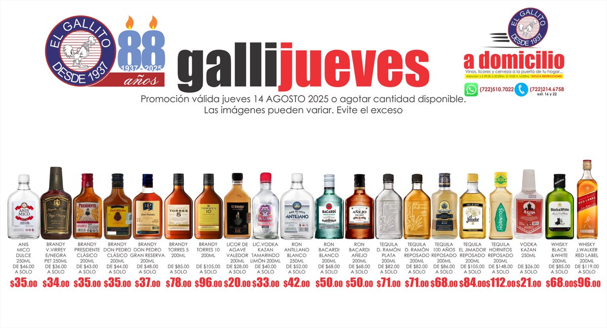 vinoselgallito's tweet photo. Gallijueves!!!

#gallijueves #amigallitos #mico #presidente #donpedro #torres5 #torres10 #kazan #bacardi #donramon #100años #orendain #jimador #hornitos #blackandwhite #johnniewalker #redlabel https://t.co/RAOiXM7VTd