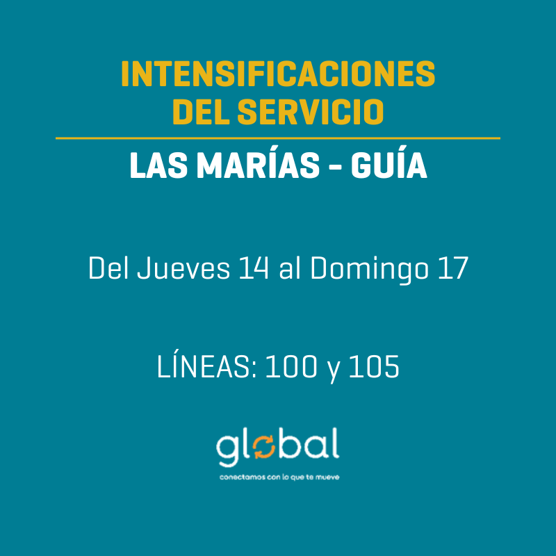 Guaguas Global (@guaguasglobal) on Twitter photo ℹ️ Intensificamos los servicios de las líneas 100 y 105 con motivo de las fiestas de las Marías en #Guía. Más información en el siguiente link: bit.ly/4oCctJQ
#GuaguasGlobal #Transportepublico #GranCanaria <a href="/aytoguia/">Santa María de Guía</a> ℹ️ Intensificamos los servicios de las líneas 100 y 105 con motivo de las fiestas de las Marías en #Guía. Más información en el siguiente link: bit.ly/4oCctJQ
#GuaguasGlobal #Transportepublico #GranCanaria <a href="/aytoguia/">Santa María de Guía</a>