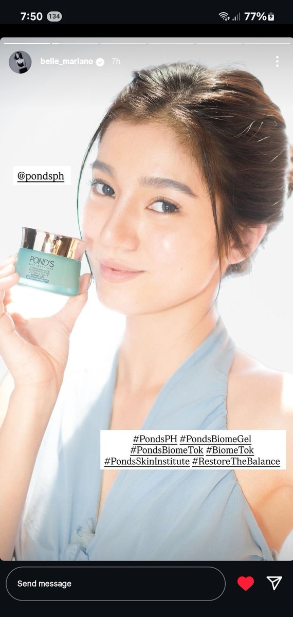 james_bontuyan's tweet photo. [8-14-25] Belle's IG Story

" @PondsPH"

#PondsPH
#PondsBiomeGel #PondsBiomeTok
#BiomeTok #PondsSkinInstitute
#RestoreTheBalance

#BelleMariano https://t.co/RS7eBaH5PK