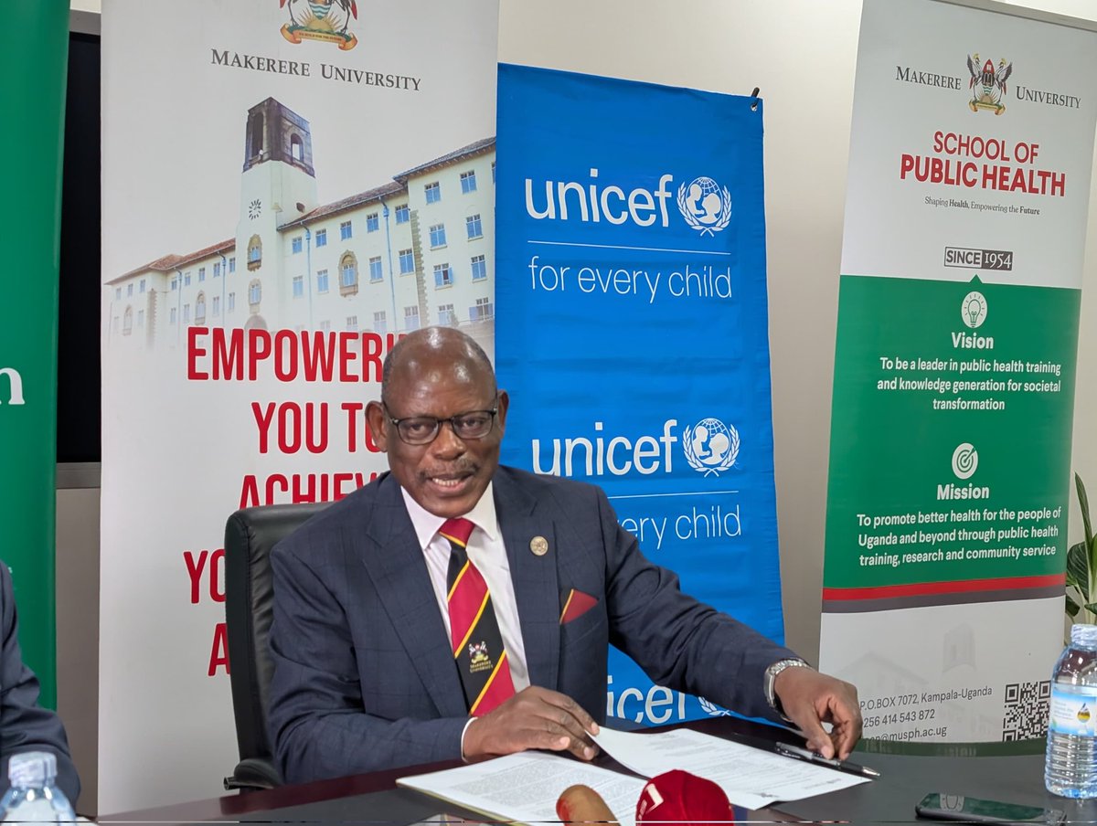 Government of Uganda (@govuganda) on Twitter photo MOU between Makerere University and the United Nations Children’s Fund.
This MoU will ensure the expertise of <a href="/MakerereCHS/">Makerere University College of Health Sciences</a> helps shape policies & solutions that safeguard Uganda’s future, especially its children” – Prof. Nawangwe, Vice Chancellor, Makerere University. MOU between Makerere University and the United Nations Children’s Fund.
This MoU will ensure the expertise of <a href="/MakerereCHS/">Makerere University College of Health Sciences</a> helps shape policies & solutions that safeguard Uganda’s future, especially its children” – Prof. Nawangwe, Vice Chancellor, Makerere University.
