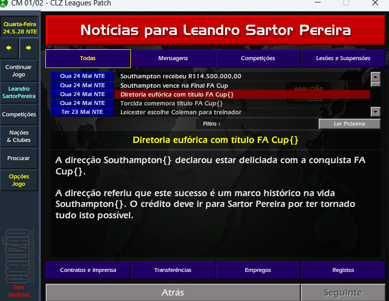 lel352's tweet photo. Foi uma temporada Vencedora com SouthamptonFC
#SouthamptonFC #CM0102 https://t.co/a5mToBJLNY