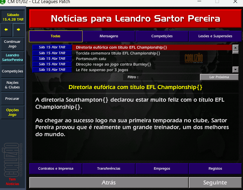 lel352's tweet photo. Foi uma temporada Vencedora com SouthamptonFC
#SouthamptonFC #CM0102 https://t.co/a5mToBJLNY