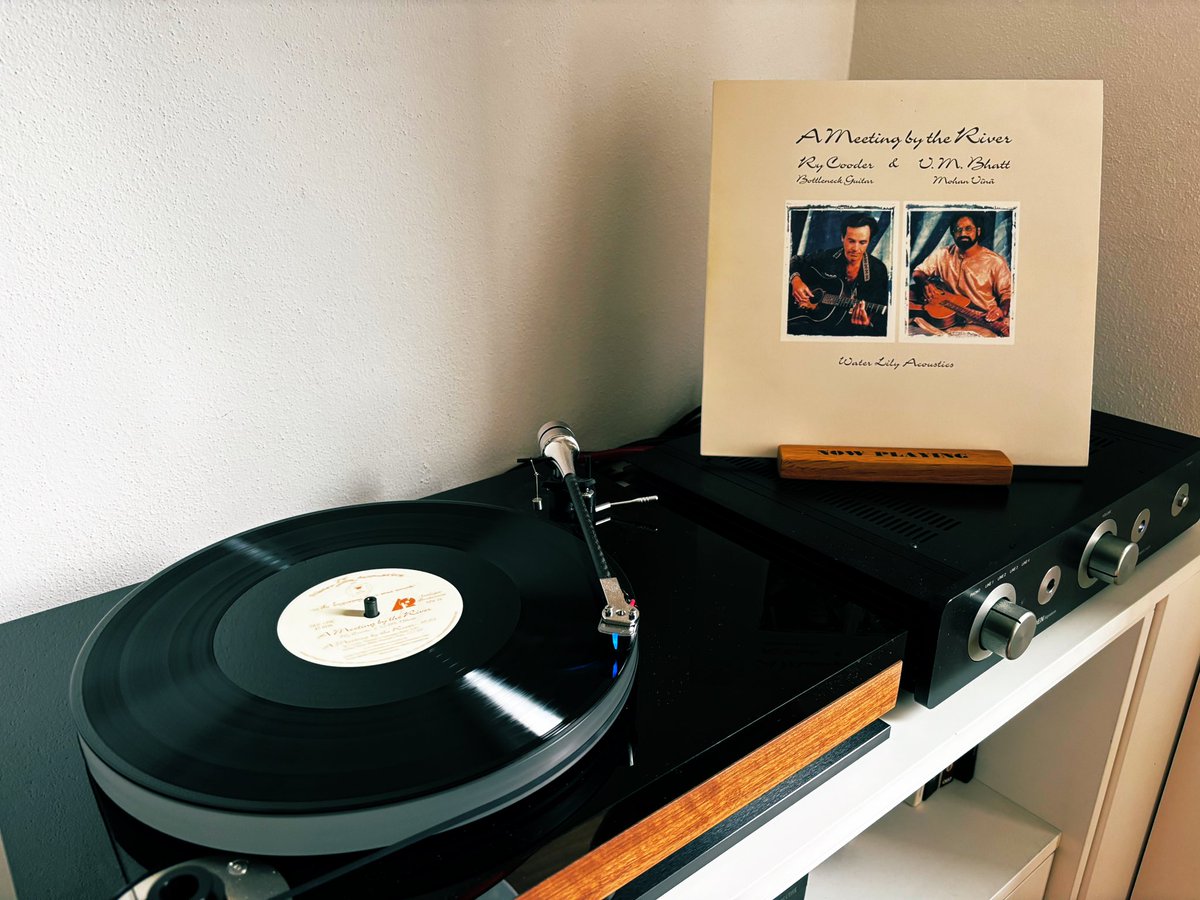 Ry Cooder &amp; V.M. Bhatt “A Meeting By The River” (Water Lily Acoustics, 1993), 2008 2X12” 45rpm Analogue Productions reissue <a href="/Vinyl_Lives/">Acoustic Sounds</a> #NowPlaying #vinylcommunity #twitter