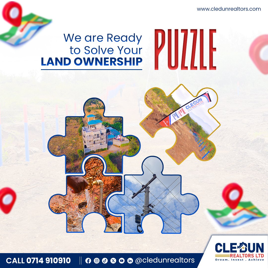 Cledun_Realtors's tweet image. We bring together all the essentials of a great deal, ensuring that you get prime plots that offer real value for money and perfectly suit your needs. Our projects tick all the right boxes.

📞 0714 910910

#CledunRealtors #PlotsForSale #PrimePlots #AffordablePlots