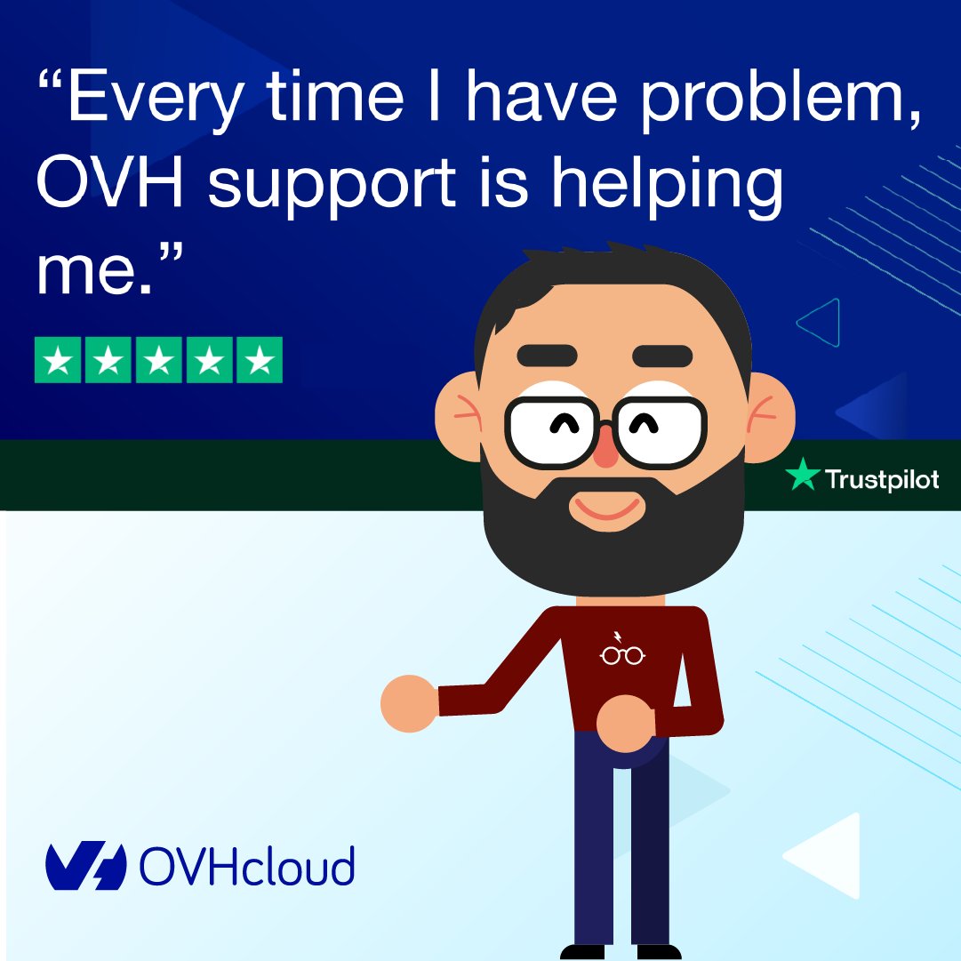 Thank you to our customer for this positive feedback shared with the #OVHcloudSupport team on Trustpilot ️📩

⏱️ responsiveness, efficiency 💪 and support 🫶  : this is our daily commitment!

Do as he does: contact us x.com/ovh_support_en

#CustomerExperience #OVHcloudSupport
