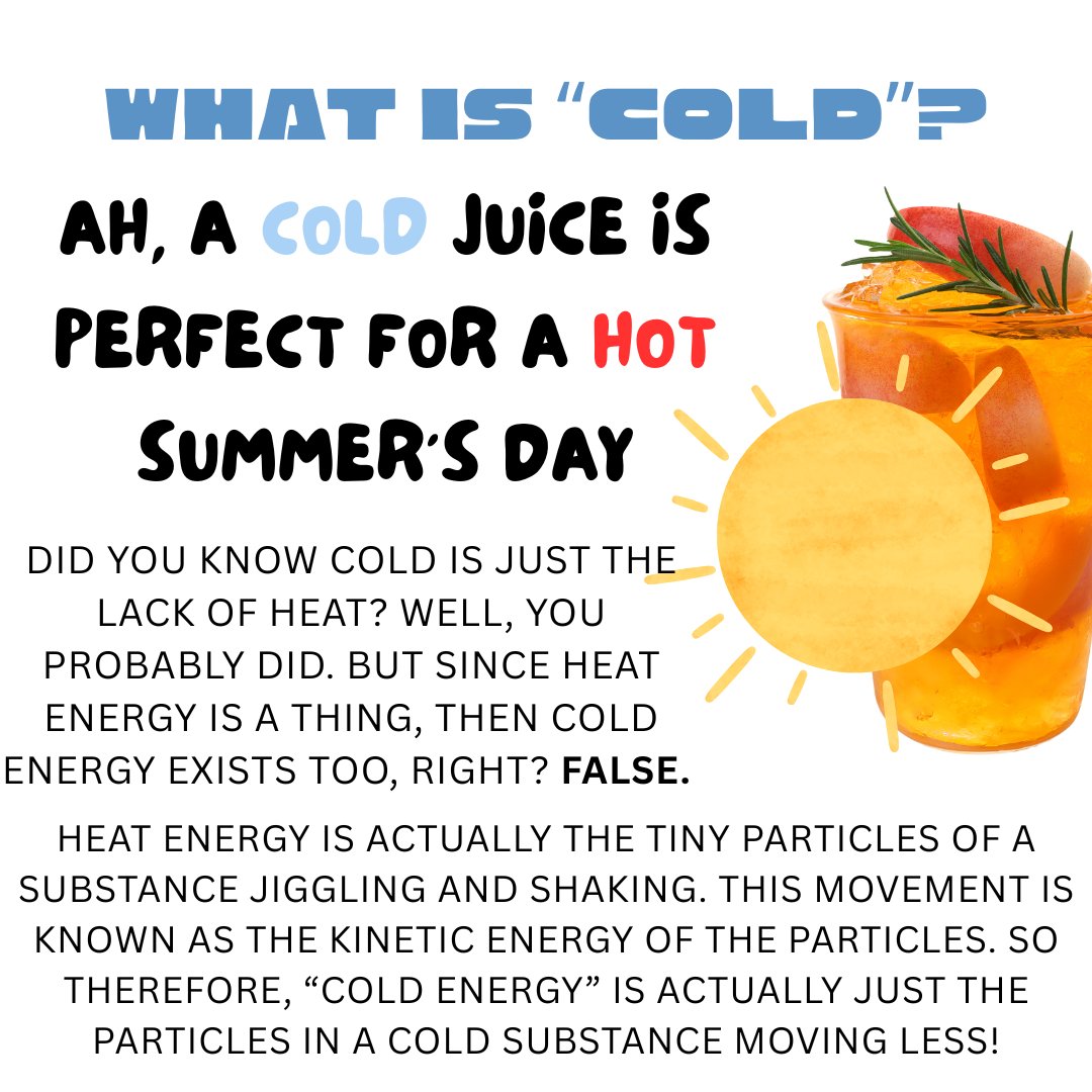 A common misconception is of the concept of cold. So what causes your iced juice to be cold? #chemistry #science #sciencefacts #steameducentres