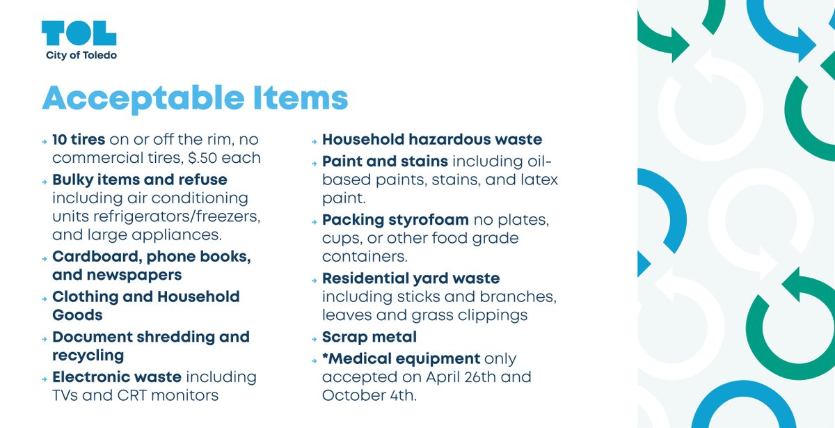 city_of_toledo's tweet photo. The next Clean Toledo Recycling Event is Saturday, August 23rd at Sears Westgate from 9 AM to 1 PM. More information on these events at: https://t.co/WgmdzwD0TU https://t.co/1QGcfJLP6p