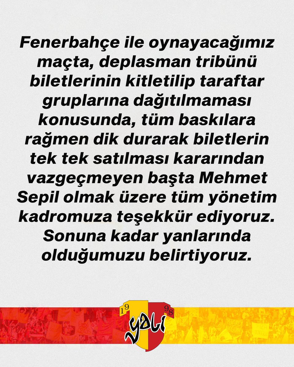 YALIDERNEGI's tweet photo. Başta Mehmet Sepil olmak üzere tüm yönetim kadromuza teşekkür ediyoruz. Sonuna kadar yanlarında olduğumuzu belirtiyoruz.

#Göztepe #Yalı #Susuzdede https://t.co/iN5lIVs5zQ