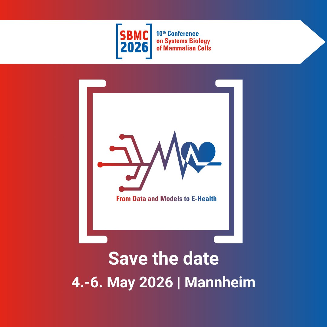 ❗️Save the date❗️

From 4.-6. May 2026 the 10th Conference on Systems Biology of Mammalian Cells (SBMC) will take place at Baroque Palace Mannheim.

Expect a varied program "From Data and Models to E-Health"

Details 👉lisym-cancer.org/sbmc2026