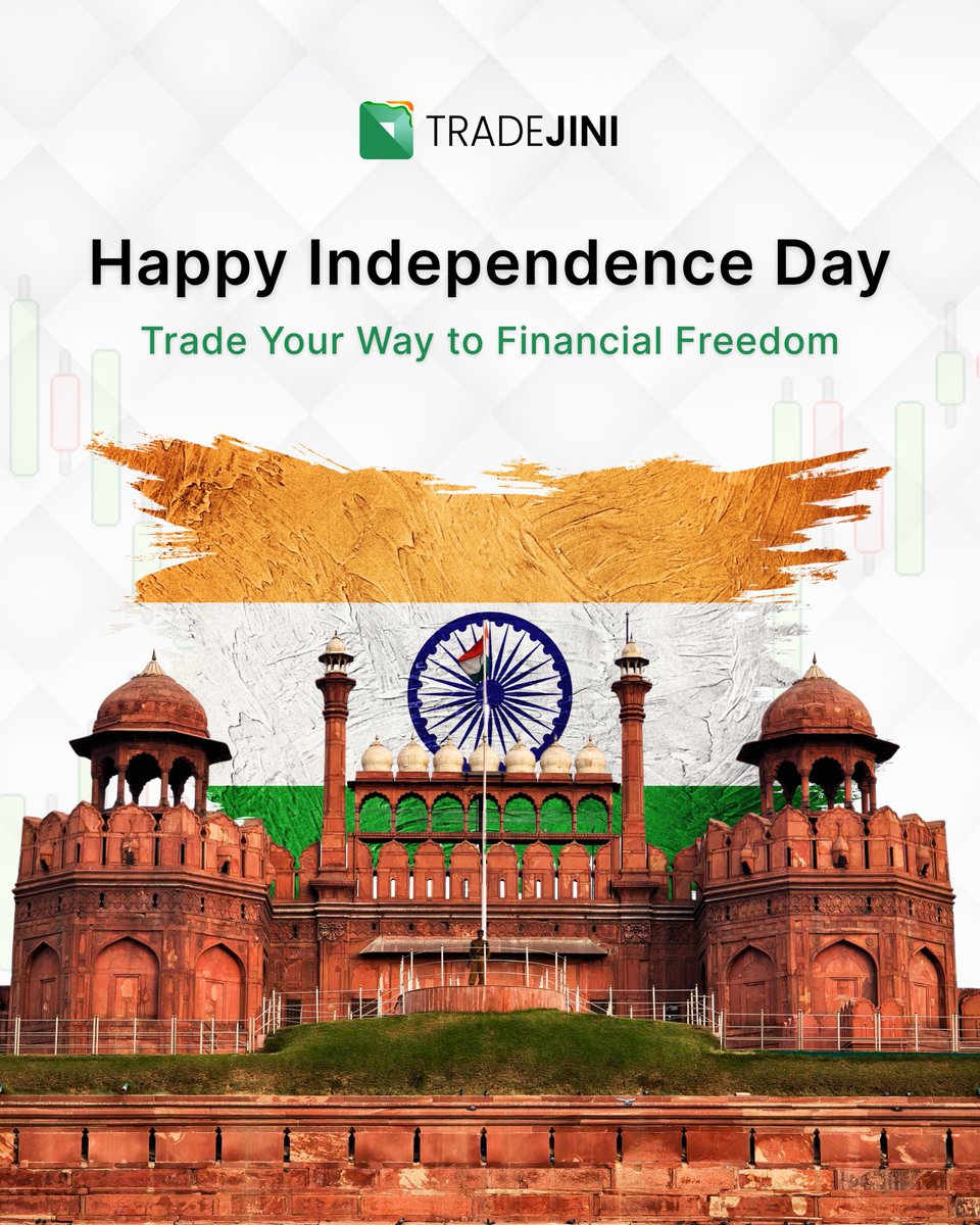 tradejini's tweet photo. Wishing everyone a Happy Independence Day! 🇮🇳
Let’s cherish our freedom and strive for a brighter tomorrow.
#HappyIndependenceDay #India #Tradejini #CubePlus #ProudIndian #15Augus #79thIndependenceDay https://t.co/gu4wizkSL6