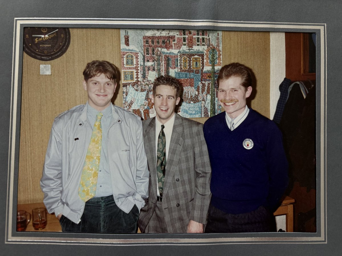 Having a tidy and found this taken in the Social Club at Maine Road. It was around 1986. Paul Moulden was collecting an award. Me on the left and the bloke on the right was affiliated to the Dukinfield branch of the OSC. Any ideas who he is <a href="/KevinP184/">Kevin Parker</a> <a href="/mcfcosc/">irlamandcadisheadosc</a> <a href="/GaryJamesWriter/">Dr Gary James</a>