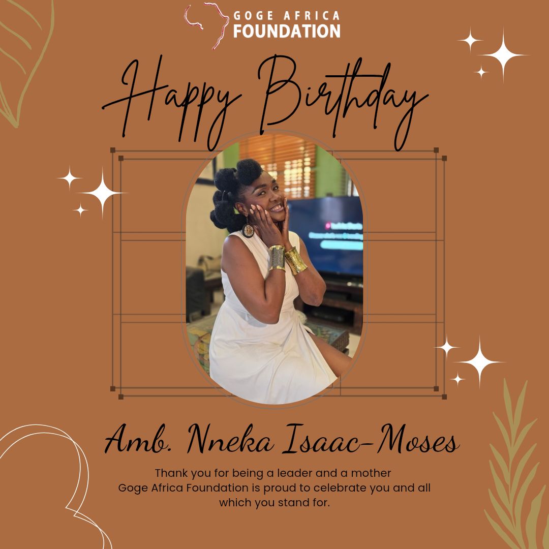 gogefoundation's tweet photo. Happy Birthday to our visionary Co-founder! 🎉
Amb. Nneka Isaac Moses 
Your passion and leadership inspire us daily. Wishing you more wins, joy &amp; impact. 💛 

@AjalaNene @nnekaisaacmoses @realisaacmoses
#GogeAfricaFoundation #CultureIsPower #AfricanHeritage #RockYourRoots https://t.co/A7SFPVJZfo