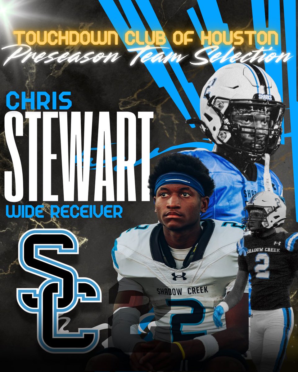 ShadowCreekFootball (@scsharkfootball) on Twitter photo Congratulations to <a href="/C1JS_/">Christopher Stewart</a> for being nominated by the <a href="/HoustonTDClub/">Houston TD Club</a> as a preseason offensive player of the year finalist! #CreekBoys #FINS #ACF 🦈 Congratulations to <a href="/C1JS_/">Christopher Stewart</a> for being nominated by the <a href="/HoustonTDClub/">Houston TD Club</a> as a preseason offensive player of the year finalist! #CreekBoys #FINS #ACF 🦈