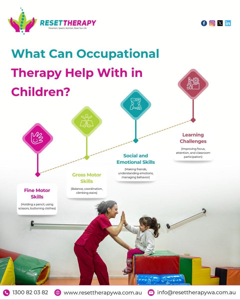 Resettherapywa's tweet photo. 🌟 Helping Kids Thrive, One Skill at a Time! 🌟

📞 Call us today on 1300 82 03 82 
🌐 https://t.co/K4fnD8CErm

#ChildTherapySupport #OccupationalTherapyForKids #SkillsForLife #ChildDevelopmentJourney #TherapyThatHelps #KidsWellbeing #ParentingSupport #GrowthAndLearning https://t.co/jzp44MHqIw