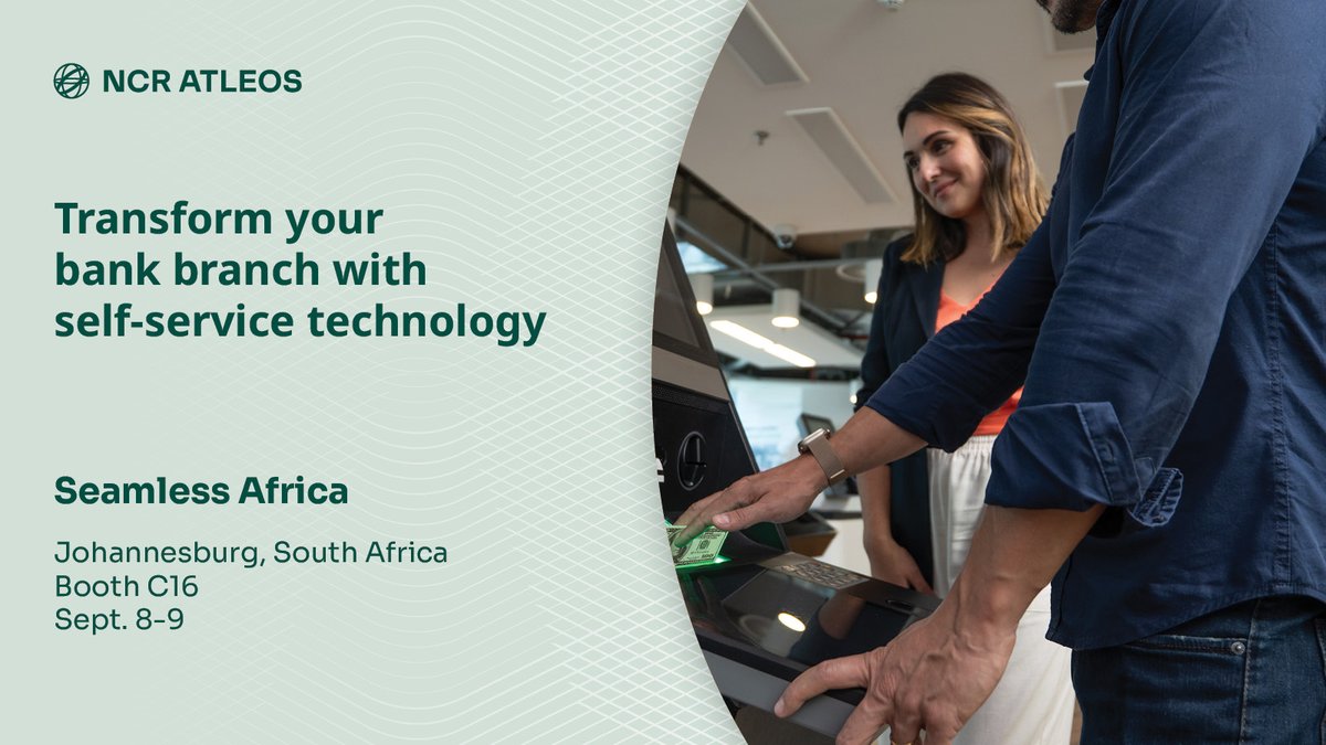 Join us at booth C16 at Seamless Africa, Sept. 8-9, and learn how self-service financial solutions are optimizing the branch.
 #SeamlessAfrica
