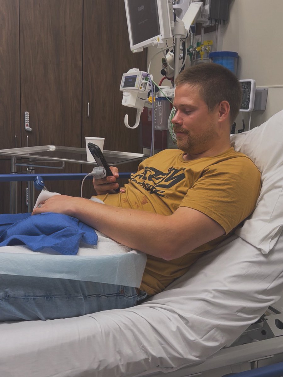 theroygarage's tweet photo. A little mishap on Monday meant Jake needed some stitches. He’s on the mend and in good spirits 👍 #theroygarage https://t.co/fKqKc2WiVm