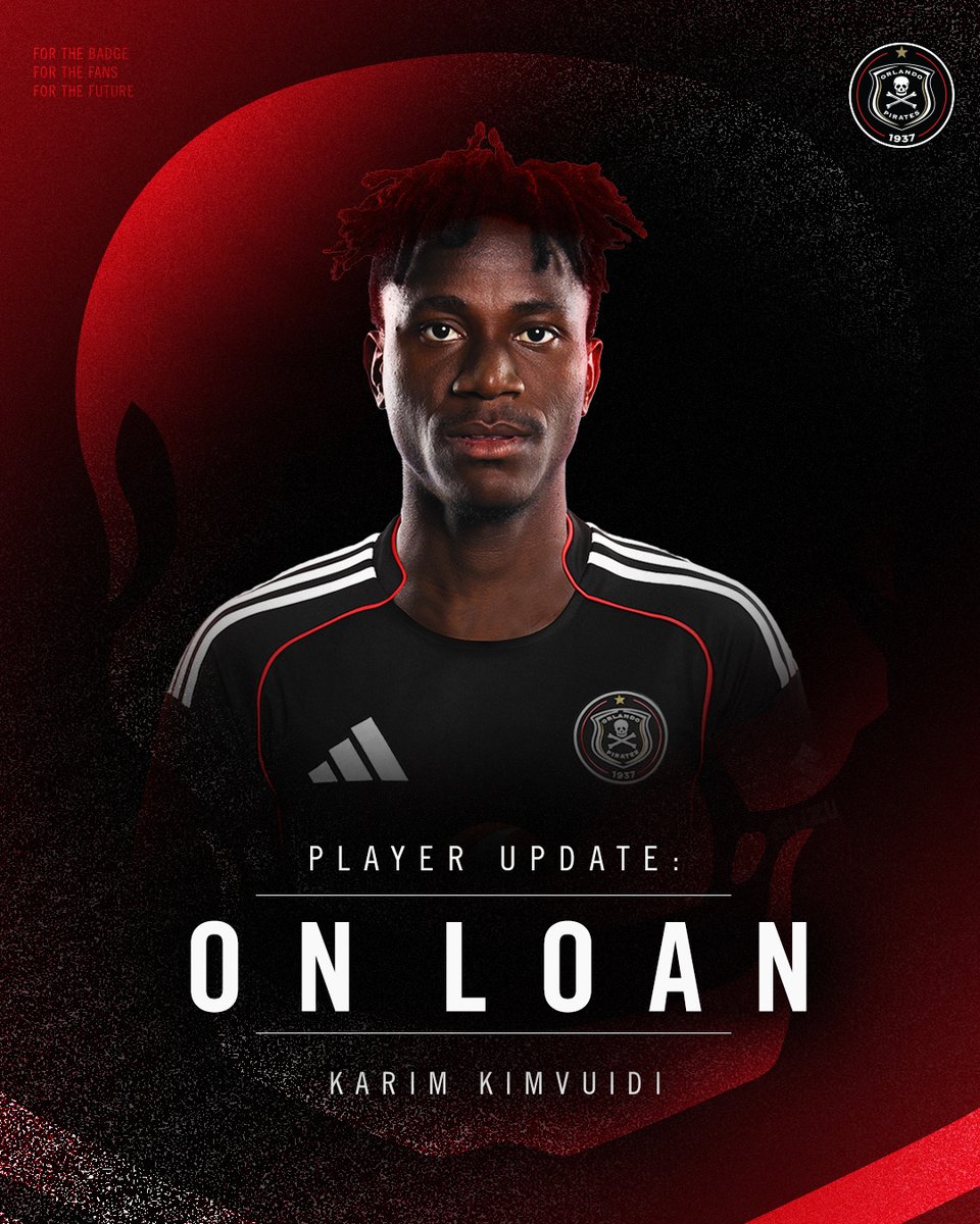 📰 𝐂𝐋𝐔𝐁 𝐍𝐄𝐖𝐒 ☠️

Orlando Pirates Football Club can confirm the departure of Karim Kimvuidi, who joins FC Ashdod on a season-long loan deal with the option to buy at the end of the term.

⚫⚪🔴⭐
#OrlandoPirates
#OnceAlways