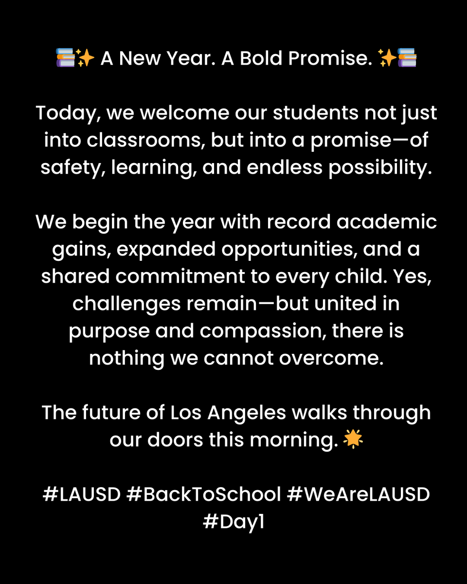 📚 ✨A New Year. A Bold Promise. ✨
Today, we welcome our students not just into classrooms, but into a promise—of safety, learning, and endless possibility.

We begin the year with record academic gains, expanded opportunities, and a shared commitment to every child. Yes,
