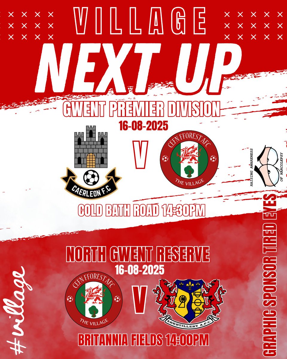 Cefn Fforest AFC (@cefnfforestafc) on Twitter photo 📝 Busy weekend incoming. The first team travel to <a href="/CaerleonAFCclub/">Caerleon AFC</a> KO at Cold Bath Road 2:30pm. The Reserve team host <a href="/Aber_Excelsiors/">Abertillery Excelsiors AFC</a> development team on Britannia Fields at 2pm. If you can get along to either fixture as always we are grateful for your support🙌
#uppavillage🔴 📝 Busy weekend incoming. The first team travel to <a href="/CaerleonAFCclub/">Caerleon AFC</a> KO at Cold Bath Road 2:30pm. The Reserve team host <a href="/Aber_Excelsiors/">Abertillery Excelsiors AFC</a> development team on Britannia Fields at 2pm. If you can get along to either fixture as always we are grateful for your support🙌
#uppavillage🔴
