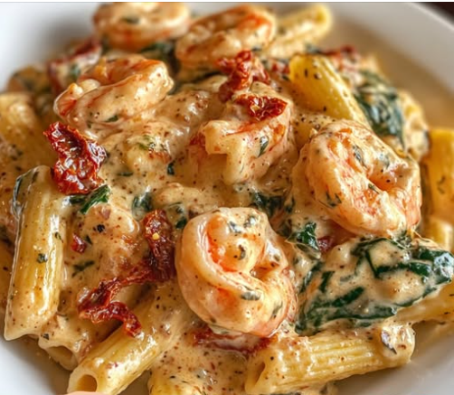 This Creamy Sun-Dried Tomato Shrimp with Spinach Pasta is a showstopper! Perfect for impressing guests or enjoying a cozy night in!
- Creamy Sun-Dried Tomato Shrimp with Spinach Pasta
- Ingredients:
- 8 oz pasta (fettuccine or penne)
- 1 lb shrimp, peeled and deveined
- 1