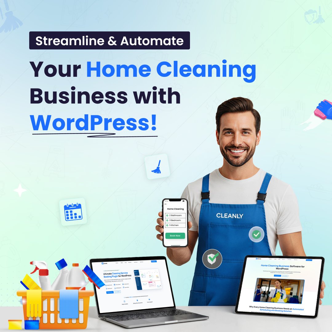 williamjhonson_'s tweet image. 🚀 Streamline &amp;amp; Automate Your Home Cleaning Business with WordPress!

✅ Automate bookings
✅ Simplify scheduling
✅ Manage clients &amp;amp; payments
✅ Work from anywhere

Perfect for busy professionals!

🔗 more details: getcleanly.net/features/

#CleaningBusiness #WordPressPlugin
