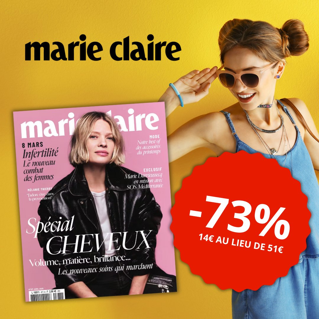 L'abonnement de 18 mois au magazine Marie-Claire en promo à seulement 14€ 😱 Toutes les infos ici : argentdubeurre.com/bons-plans/cul…

#BonPlan #promo #promotion #magazines #presse #mode