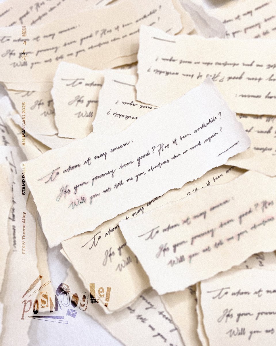 "Ah, traveller! You’ve returned!"

"Congratulation for completing the #Posmoogle quest! Here — 12 postcards for your memories, a mini Azem embroidery patch, and an Archon mark to carry upon your skin. Wear them with pride, for your journey was well earned."