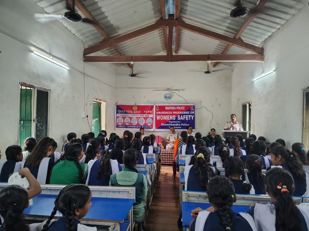 SP Nuapada (@spnuapada) on Twitter photo Dharambandha PS conducted an awareness program on women & girls safety at Govt. High School, Dharambandha and senitised on mental health issues.
<a href="/DGPOdisha/">DGP, Odisha</a>
<a href="/odisha_police/">Odisha Police</a>
<a href="/CIDOdisha/">Criminal Investigation Department and Crime Branch</a>
<a href="/digswrkoraput/">DIGP, SWR Koraput, Odisha</a>
<a href="/Raghava_gundala/">Gundala Reddy Raghavendra IPS</a> Dharambandha PS conducted an awareness program on women & girls safety at Govt. High School, Dharambandha and senitised on mental health issues.
<a href="/DGPOdisha/">DGP, Odisha</a>
<a href="/odisha_police/">Odisha Police</a>
<a href="/CIDOdisha/">Criminal Investigation Department and Crime Branch</a>
<a href="/digswrkoraput/">DIGP, SWR Koraput, Odisha</a>
<a href="/Raghava_gundala/">Gundala Reddy Raghavendra IPS</a>