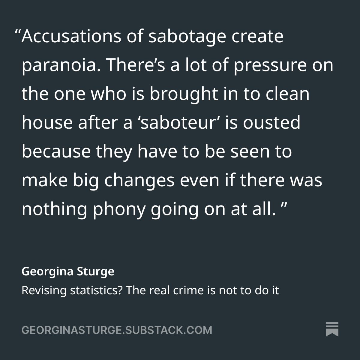 Revising statistics? The real crime is not to do it.

My latest post for Substack ⬇️ 
georginasturge.substack.com/p/revising-sta…