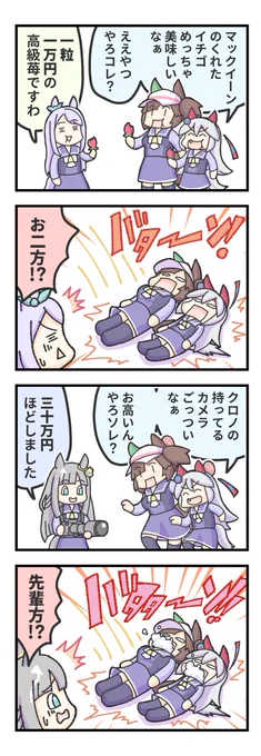 高い物に慣れていないタマモクロスとアイネスフウジン。 